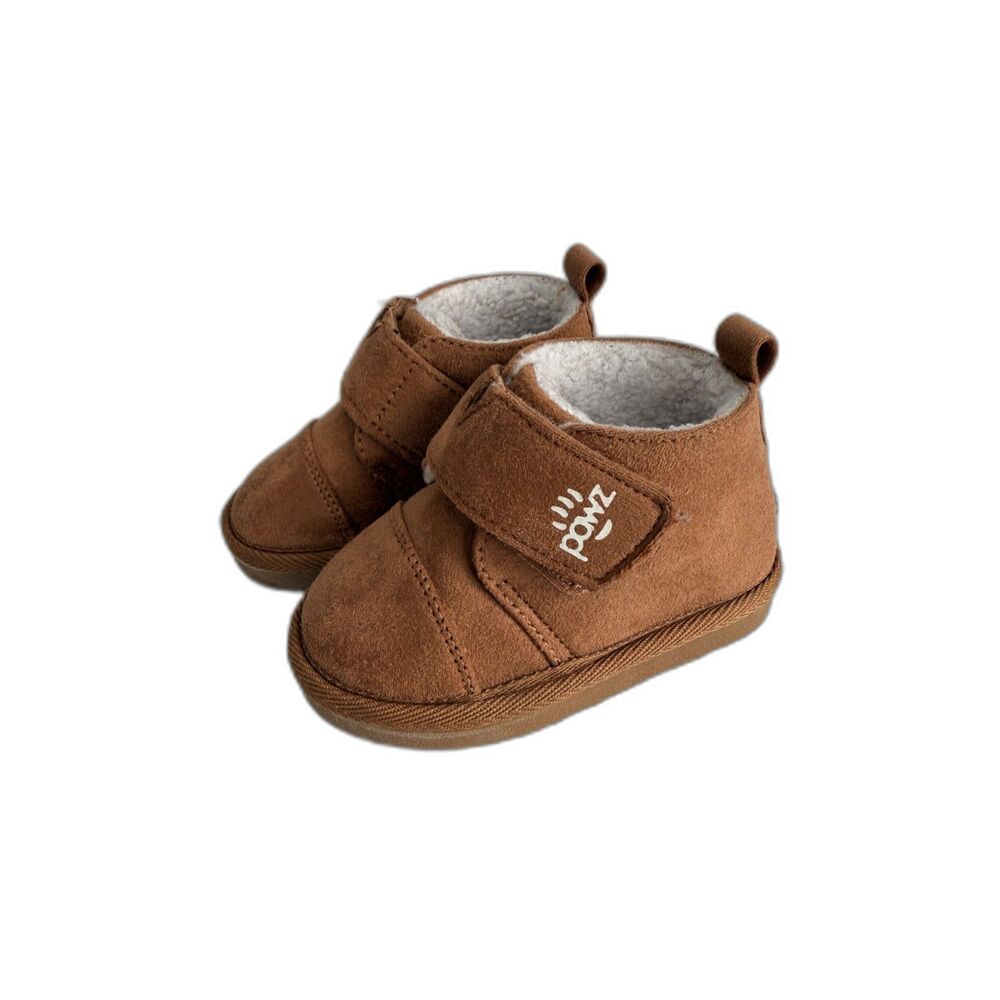 PAWZ Toddler Boots Size 5 Brown Faux Suede Sherpa Lined Ankle Boots Cozy